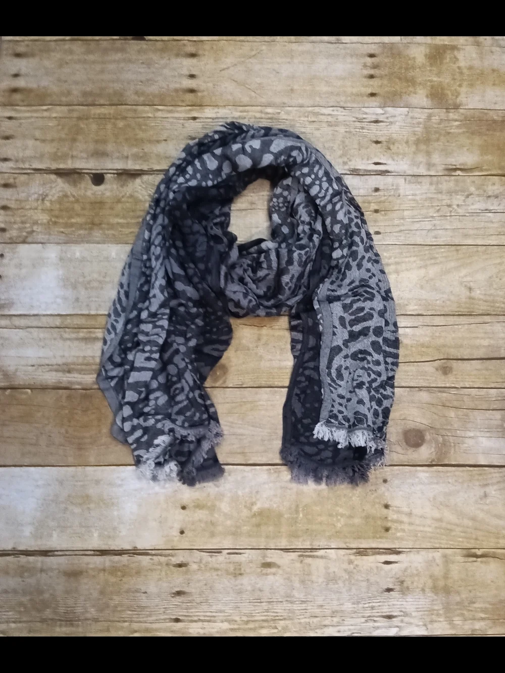 Calvin Klein Gray Animal Print Scarf